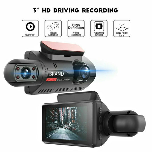 Dual lens Dashcam with 3' Display