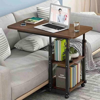 Overbed Table with Rolling Wheels Adjustable Laptop Desk