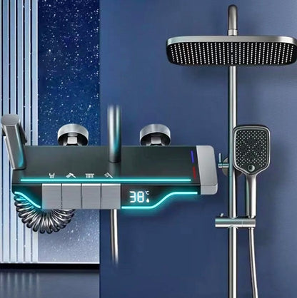 Shower System with Thermostatic LED Digital Display, 4 ways shower combo