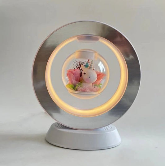 Led Magnetic Levitating Flower Bedroom Table Lamp with Rotation