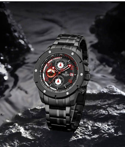 Brand New Stainless Steel Watch with Chronograph and Waterproof
