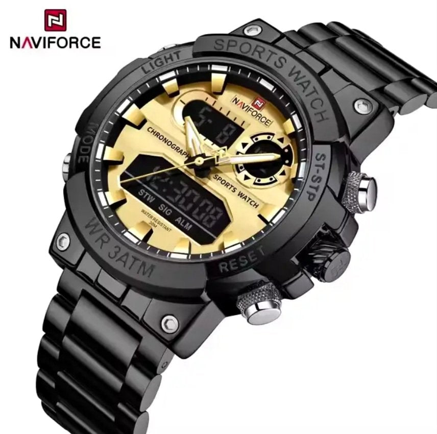 Luxury Stainless Steel Men's Multi-Function Digital Watch