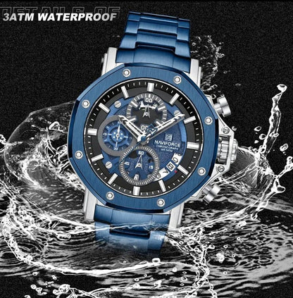 Branded Mens Watch Stainless Steel and Waterproof