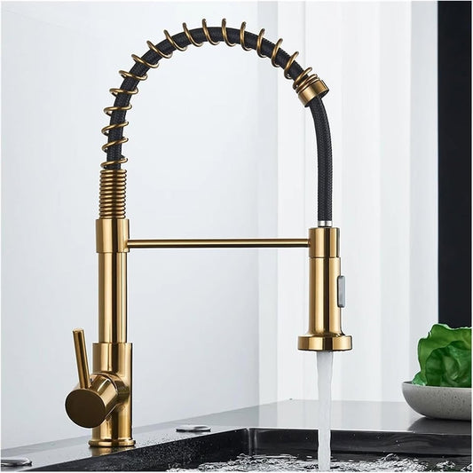 Kitchen Faucet Pull Down Single Handle Mixer Tap With 360 Rotation