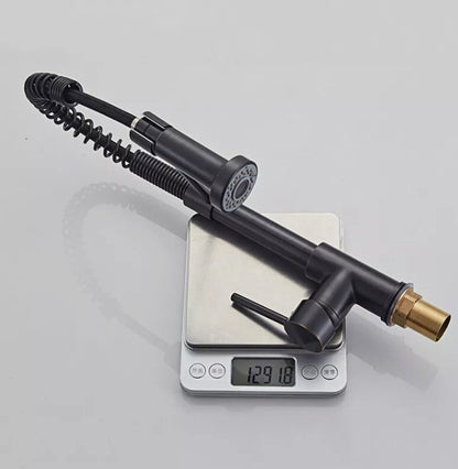 Black Kitchen Faucet Pull Down Single Handle Mixer Tap With 360 Rotation