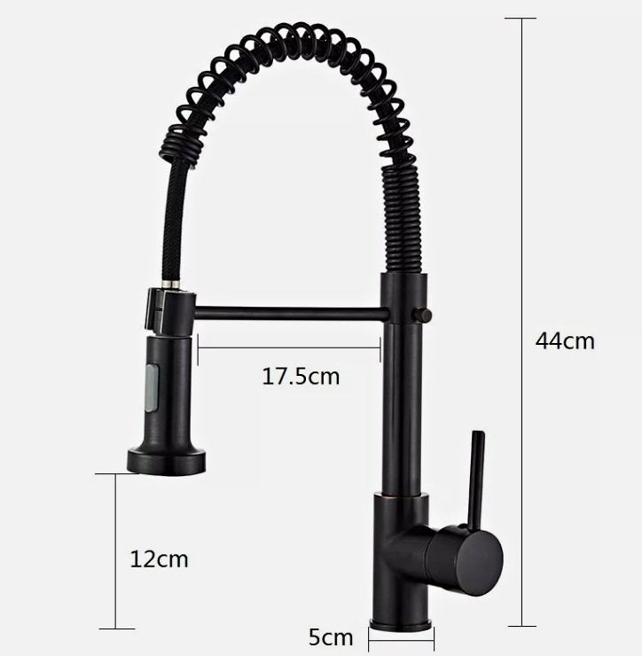 Black Kitchen Faucet Pull Down Single Handle Mixer Tap With 360 Rotation
