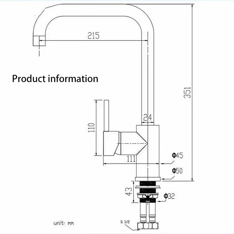 Stainless Steel Kitchen Faucet with Mixer