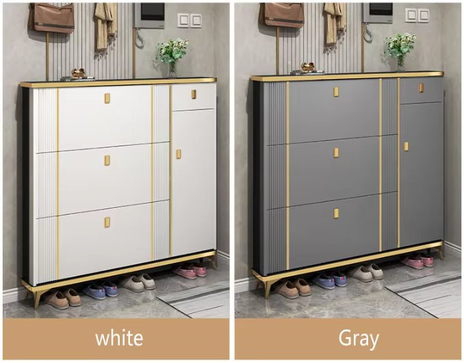 Luxury High Quality Slim Shoe Cabinet with Multiple Drawers