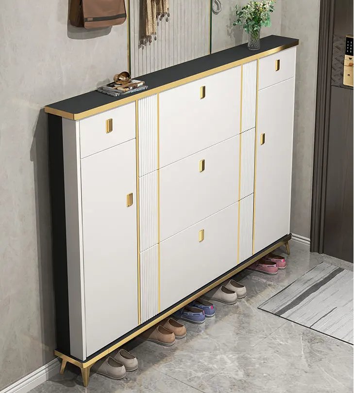 Luxury High Quality Slim Shoe Cabinet with Multiple Drawers