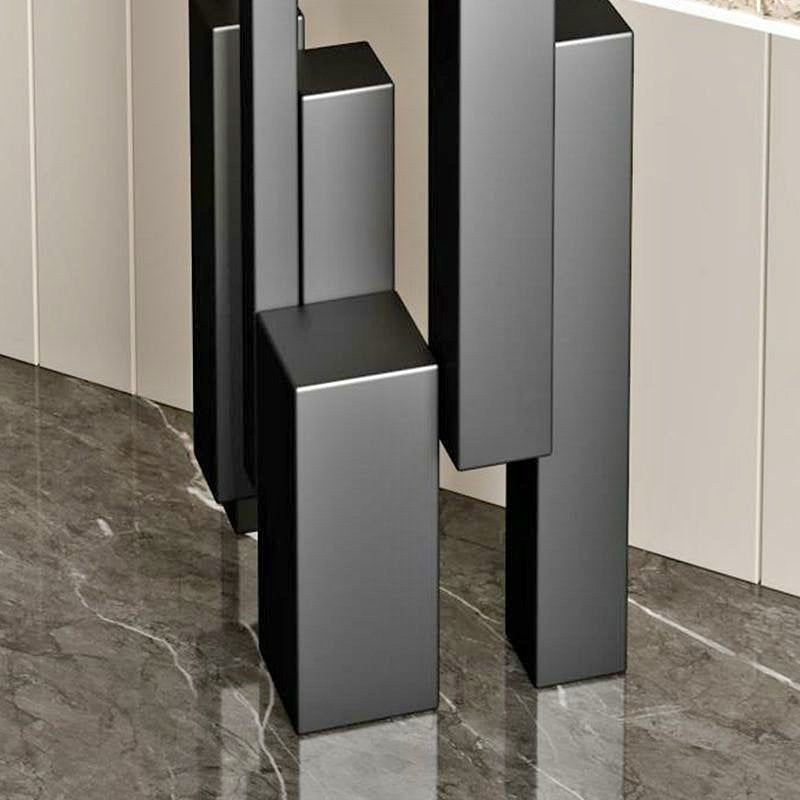 Elegant Modern Narrow Iron Console Table with Scratch Resistant Stone Top