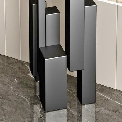 Elegant Modern Narrow Iron Console Table with Scratch Resistant Stone Top
