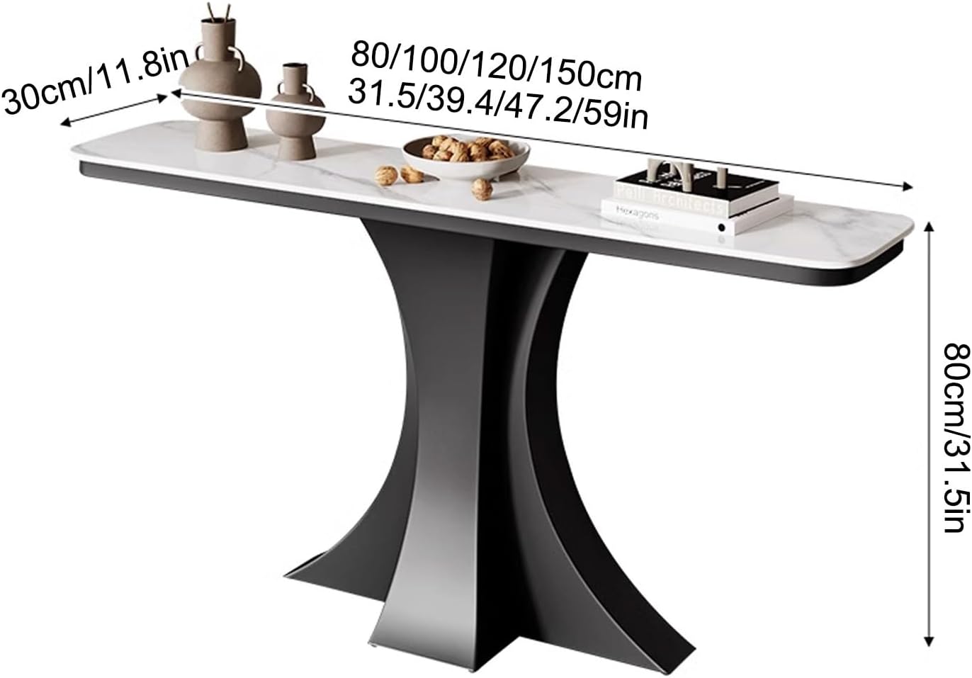 Sleek Narrow Console Table with Metal Base – Entryway and Sofa Table for Living Room or Entrance