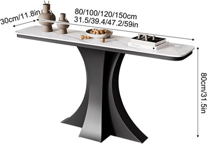 Sleek Narrow Console Table with Metal Base – Entryway and Sofa Table for Living Room or Entrance