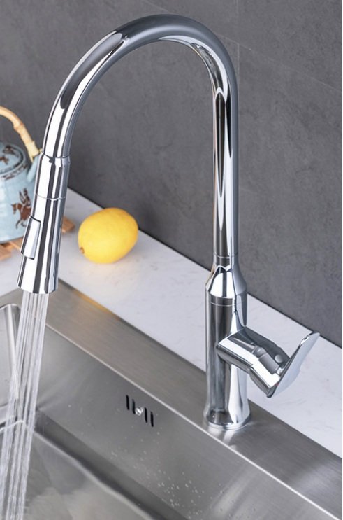 Kitchen Faucet WaterMark Chrome Single Lever Pull Out Handle swivel 360 degrees water Mixer Tap