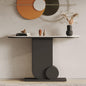 Modern Console Table with Faux Marble Top and Metal Base – Entryway, Sofa Side, or TV Table for Living Room