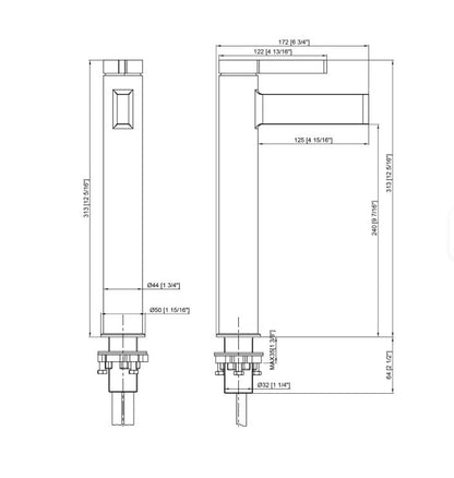 Contemporary Basin Mixer Tap Deck Mounted Brass For Bathroom