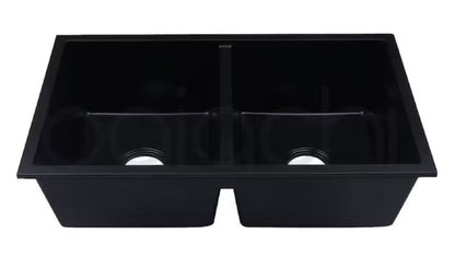 Double Bowl Granite Sink Black Watermark