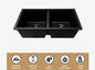 Double Bowl Granite Sink Black Watermark