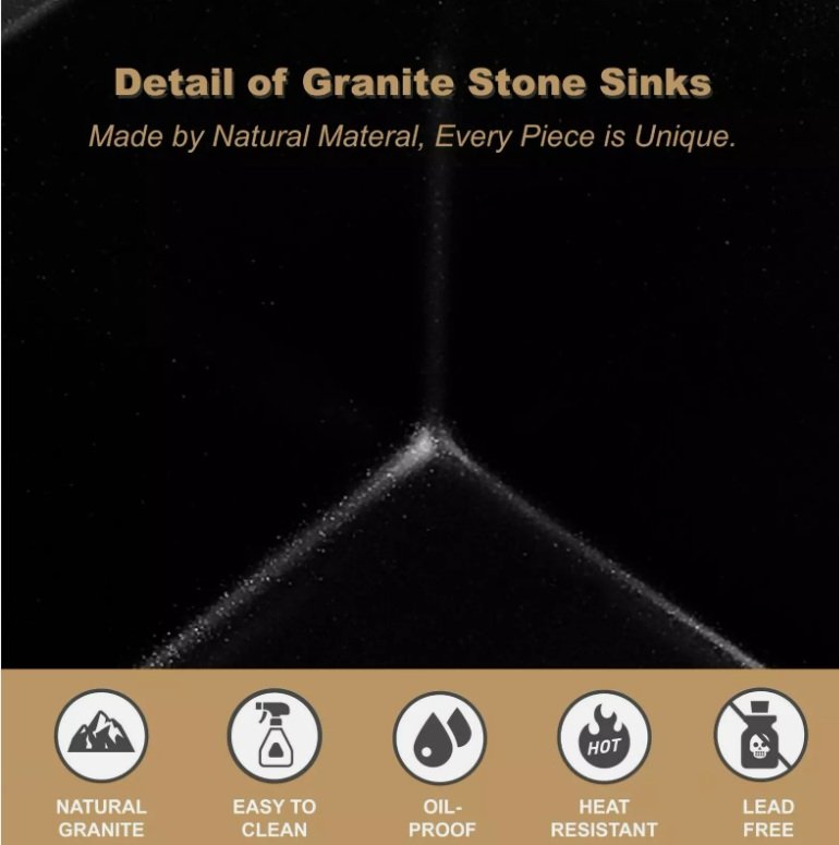 Double Bowl Granite Sink Black Watermark