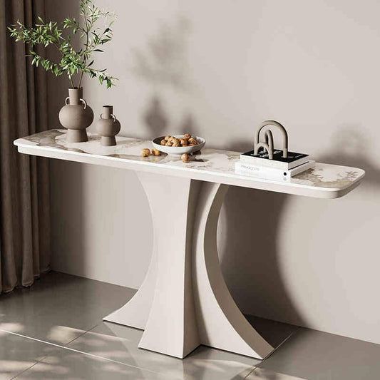 Sleek Narrow Console Table with Metal Base – Entryway and Sofa Table for Living Room or Entrance