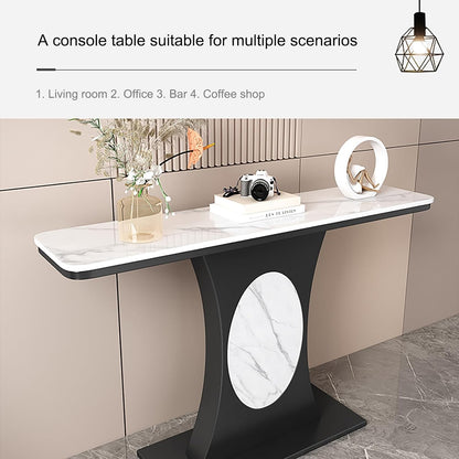 Modern Entryway Console Table Narrow Sofa Table with Gold Metal Frame Easy to Assemble 120×30cm