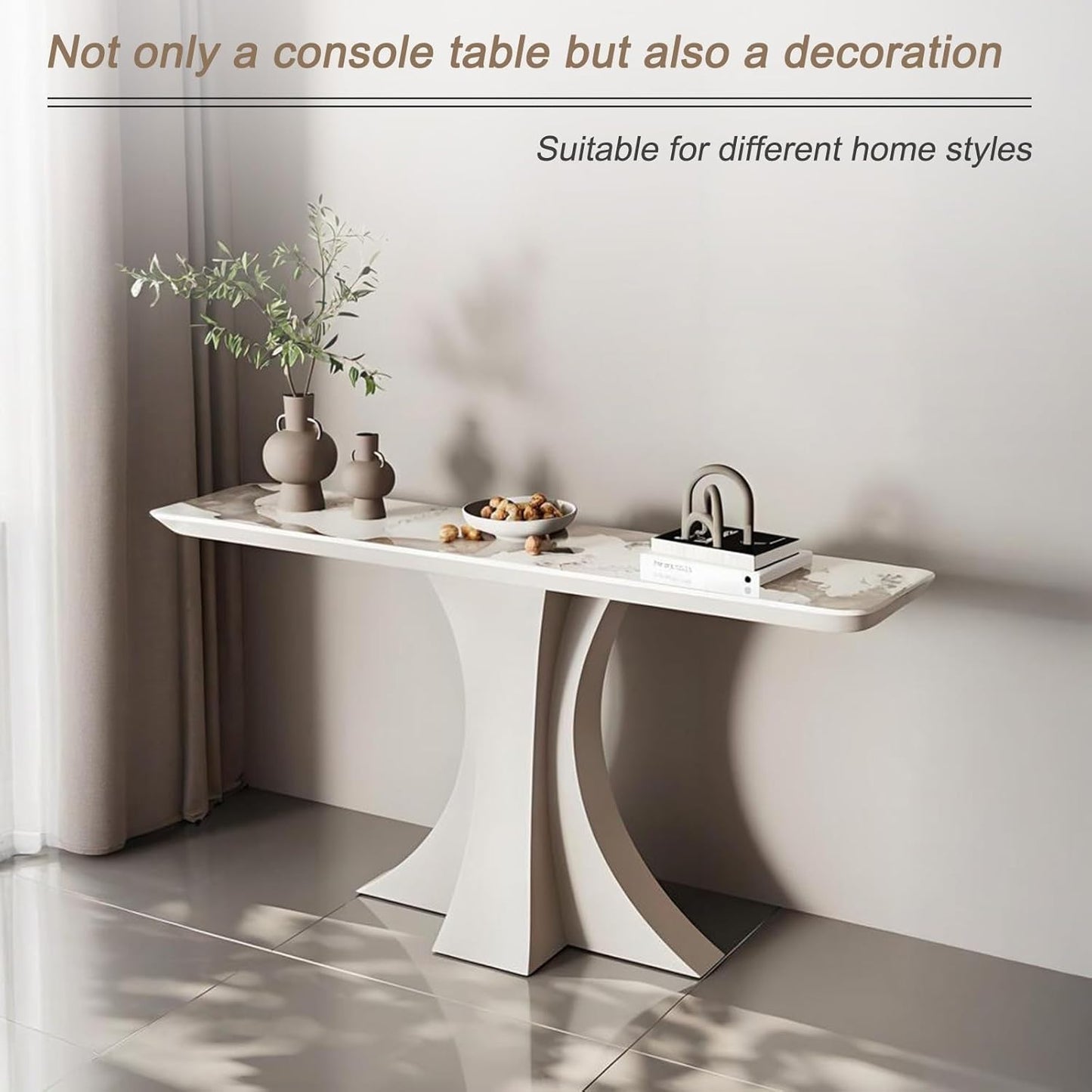 Sleek Narrow Console Table with Metal Base – Entryway and Sofa Table for Living Room or Entrance
