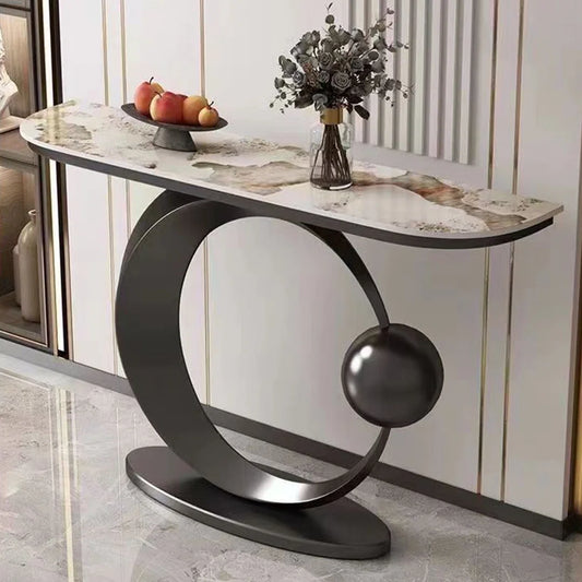 Modanio Contemporary Half Moon Console Table – Stylish Accent and Sofa Table