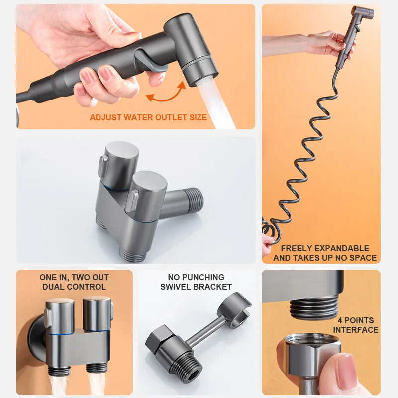 Bidet Sprayer With Dual Switch Outlet