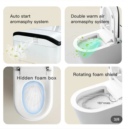 Smart Toilet, with Warm Water Dual Auto with Remote Flush, Self Clean