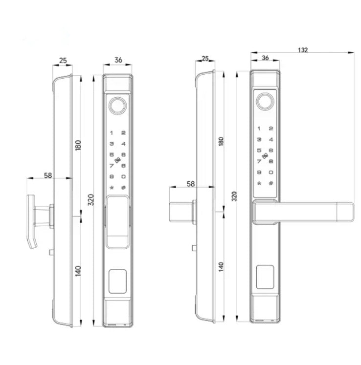 Smart Lock With Keyless, Finger Print , Paasword & Key (L208)