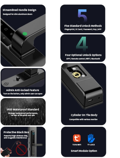 Smart Lock With Keyless, Finger Print , Paasword & Key (L208)