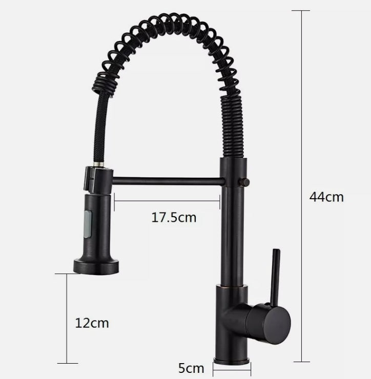 PK001-B Black Kitchen Faucet Pull Down Single Handle Mixer Tap With 360 Rotation