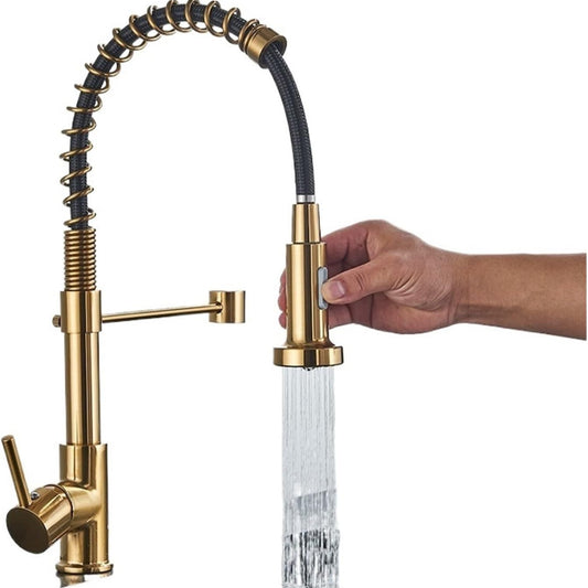 PK001-G Kitchen Faucet with Dual Function Pull-Down Spray head Gold