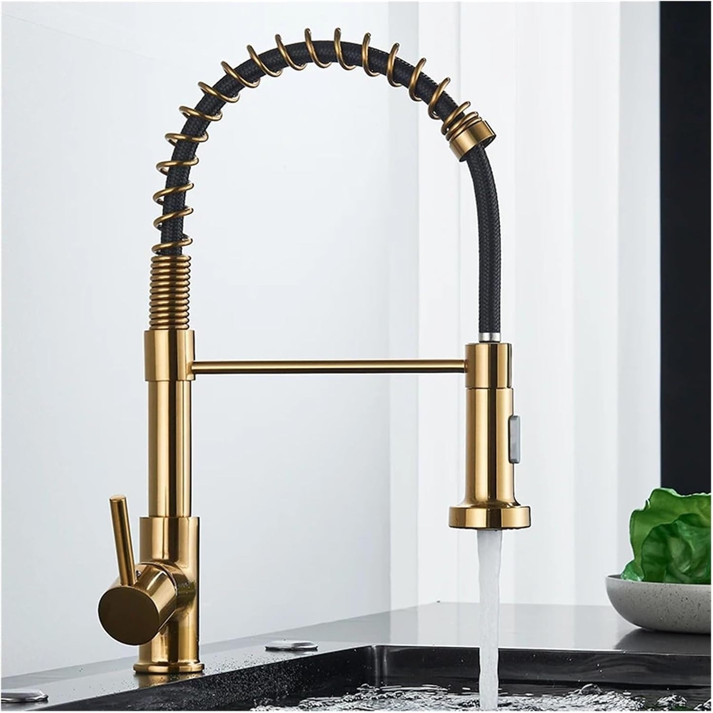 PK001-G Kitchen Faucet with Dual Function Pull-Down Spray head Gold