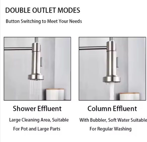 PK001-C Kitchen Faucet with Dual Function Pull-Down Spray head Chrome