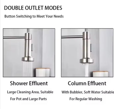 PK001-C Kitchen Faucet with Dual Function Pull-Down Spray head Chrome