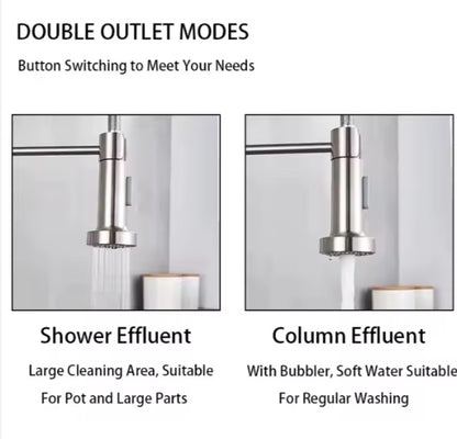 PK001-C Kitchen Faucet with Dual Function Pull-Down Spray head Chrome