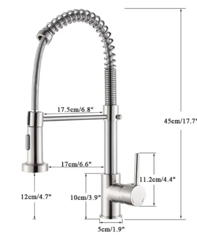 PK001-C Kitchen Faucet with Dual Function Pull-Down Spray head Chrome