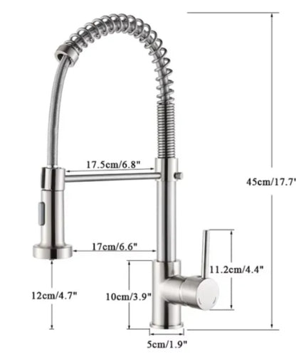 PK001-C Kitchen Faucet with Dual Function Pull-Down Spray head Chrome