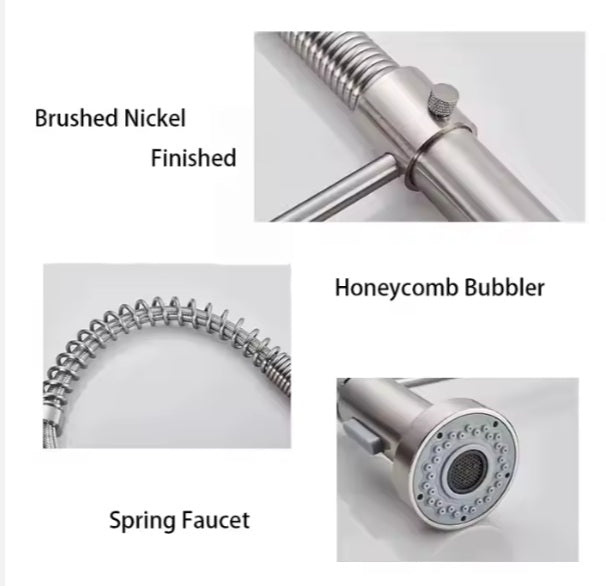 PK001-C Kitchen Faucet with Dual Function Pull-Down Spray head Chrome