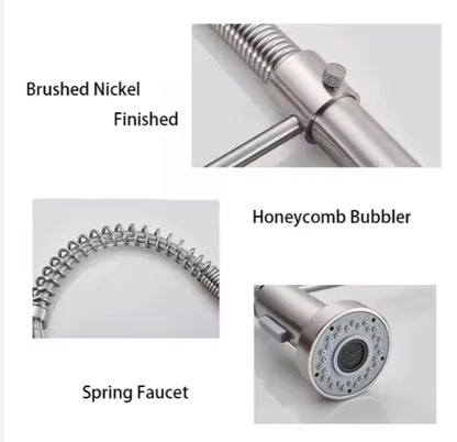 PK001-C Kitchen Faucet with Dual Function Pull-Down Spray head Chrome