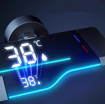 Shower System with Thermostatic LED Digital Display, 4 ways shower combo