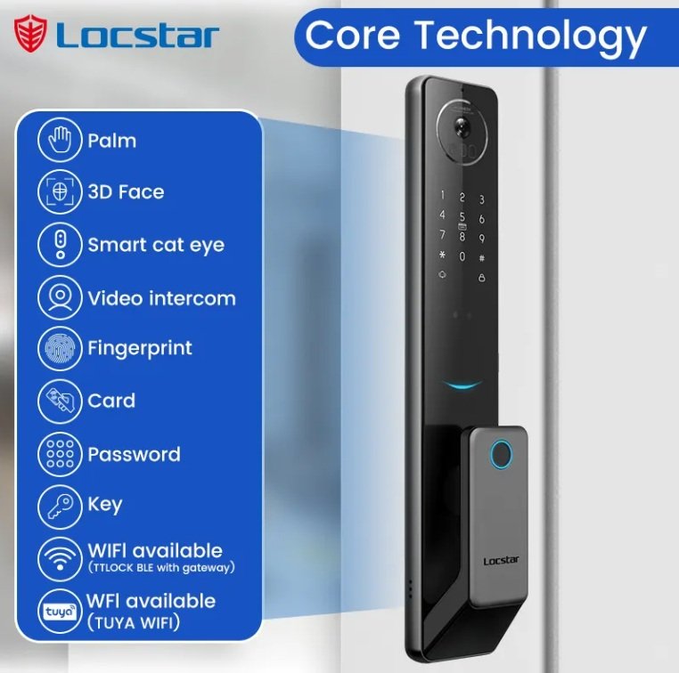 Smart Video Door Lock Tuya Wifi App Smart Facial Lock With Camera (S61)