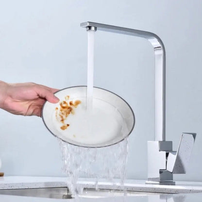 SK003-C Chrome Square Gooseneck Swivel Sndry Sink Kitchen Mixer Faucet Tap