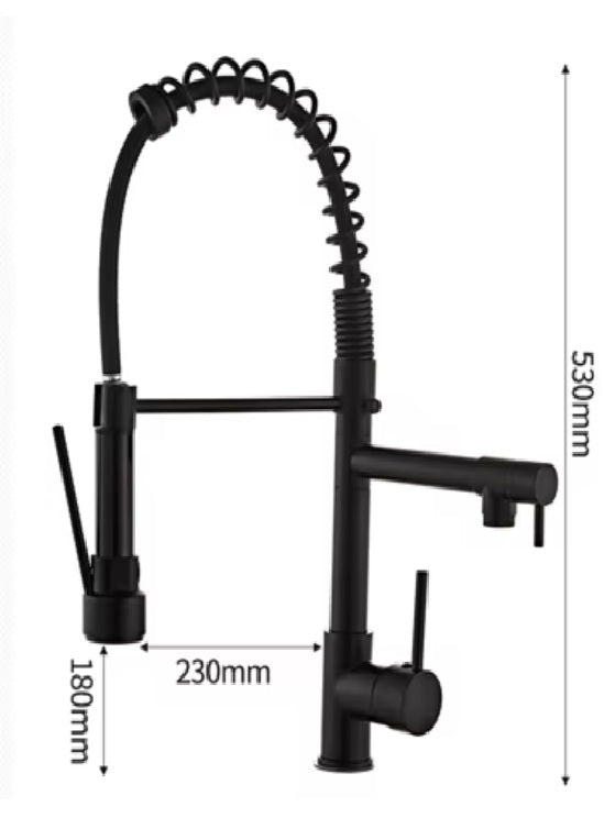 PK002-B Stainless Steel Kitchen Faucet - Pull Out Spray Head and Gooseneck Spout Design
