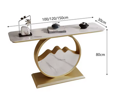 Contemporary Console Table with Stainless Steel Frame – Perfect for Living Room Decor