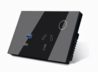 Wifi Smart Touch Switch Power Point AU Wall Socket With USB Outlet+ Type C PD30W