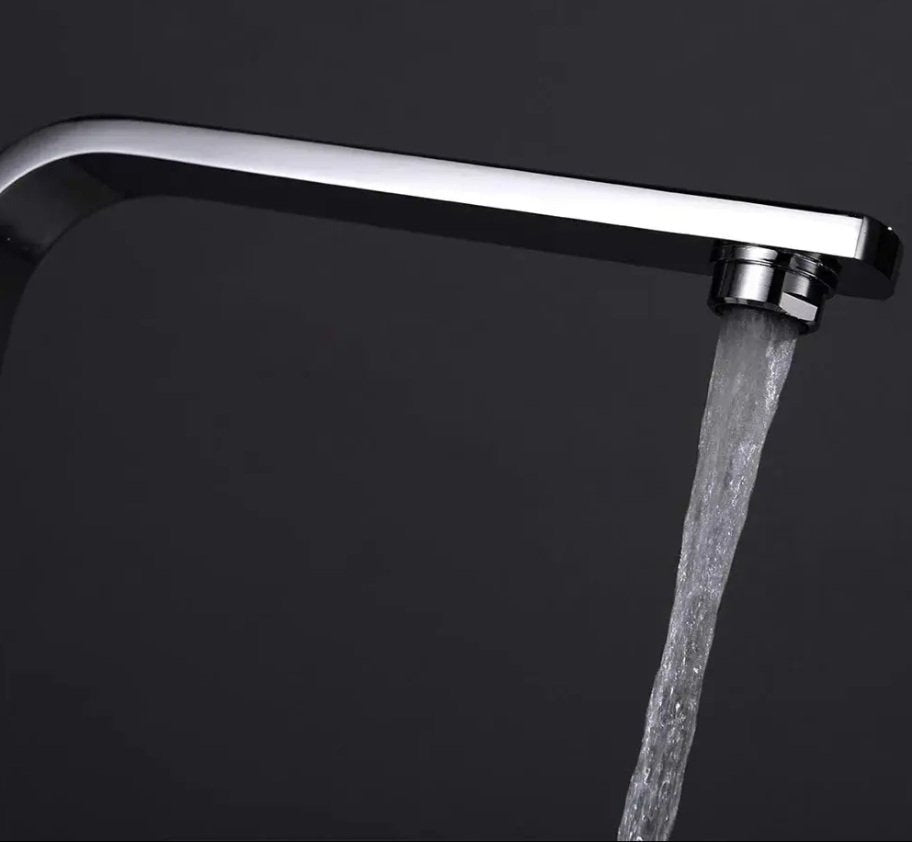 Chrome Square Gooseneck Swivel Spout Laundry Sink Kitchen Mixer Faucet Tap