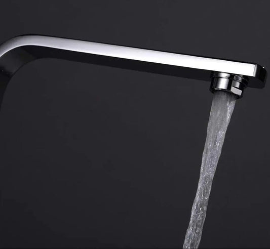 Chrome Square Gooseneck Swivel Spout Laundry Sink Kitchen Mixer Faucet Tap