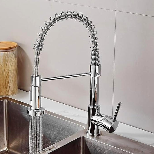 Kitchen Faucet with Dual Function Pull-Down Spray head Chrome